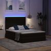 vidaXL Opbergbed met LED met matras met LED Zwart 140 x 200 cm Fluweel