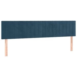 vidaXL Hoofdborden 180x5x78/88 cm fluweel donkerblauw