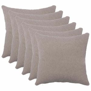 vidaXL Kussensloop 6 pcs HEERLEN Lichtgrijs 30 x 30 cm Boucl&eacute;