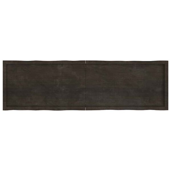vidaXL Tafelblad natuurlijke rand 180x50x(2-4)cm eikenhout donkerbruin