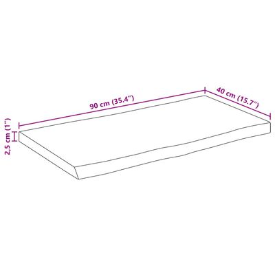 vidaXL Tafelblad met natuurlijke rand 90x40x2,5 cm massief mangohout