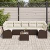vidaXL Tuin Sofa Set 8 pcs Bruin en Cr&egrave;me Poly rattan, staal en glas