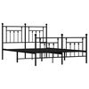 vidaXL Bedframe met hoofd- en voeteneinde metaal zwart 140x200 cm