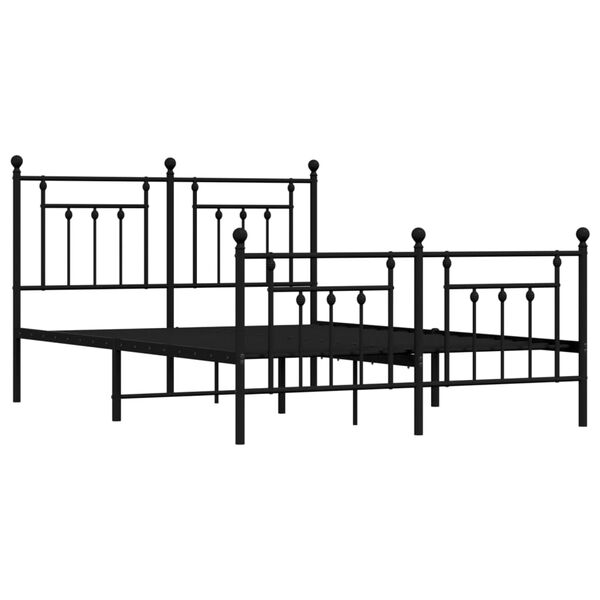 vidaXL Bedframe met hoofd- en voeteneinde metaal zwart 140x200 cm