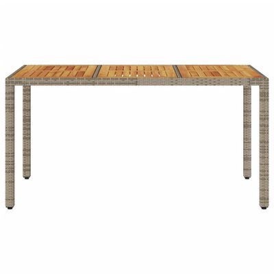 vidaXL Tuintafel 150x90x75 cm acaciahout en poly rattan grijs