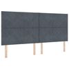 vidaXL LED Box Spring Bed Donkergrijs 200 x 200 cm Fluweel