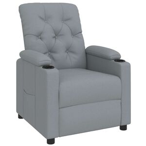 vidaXL Fauteuil verstelbaar stof lichtgrijs