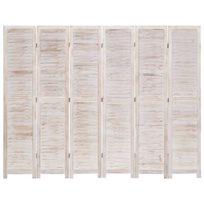 vidaXL Kamerscherm met 6 panelen 210x165 cm hout wit