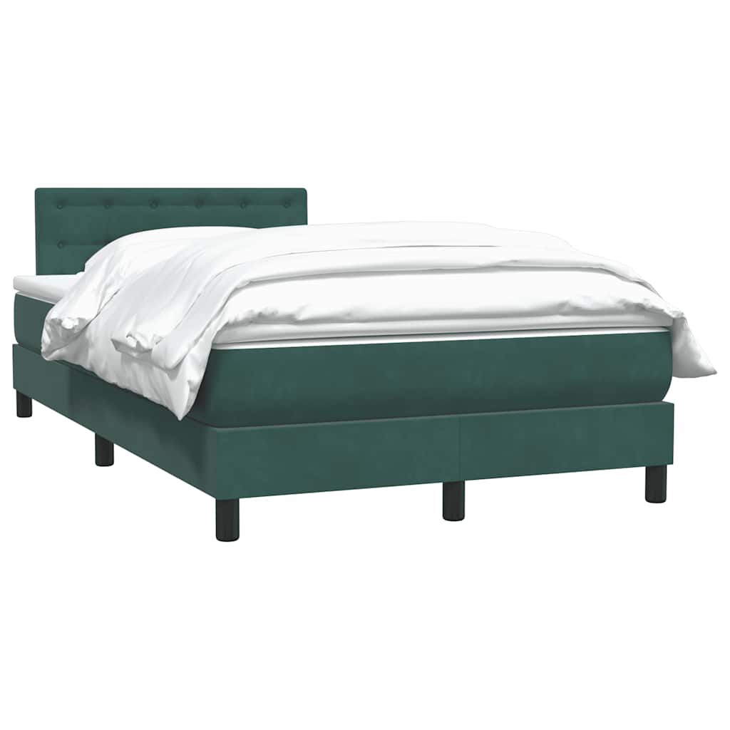 vidaXL Boxspring met matras fluweel donkergroen 120x220 cm