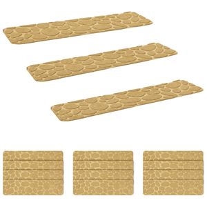 vidaXL Trapmatten 15 st 76 x 20 cm Beige Polyester Rechthoekig