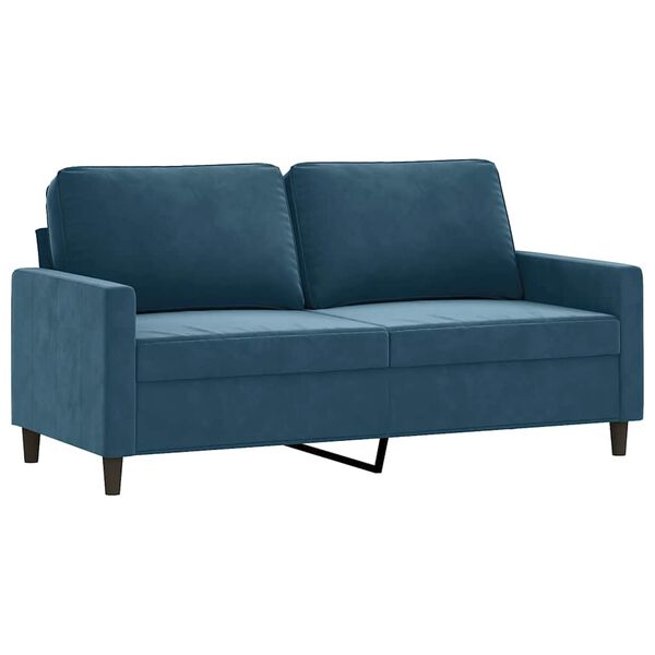 vidaXL 3-delige Loungeset met kussens fluweel blauw