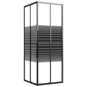 vidaXL Douchecabine strepen 80x80x180 cm ESG zwart