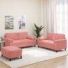 vidaXL 3-delige Loungeset met sierkussens en kussens fluweel roze