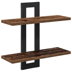 vidaXL Zwevende schappen Oud hout 40 x 15 x 40 cm Bewerkt hout