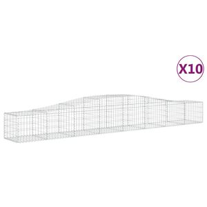 vidaXL Schanskorven 10 st gewelfd 400x50x40/60 cm gegalvaniseerd ijzer