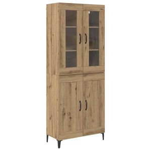 vidaXL Hoge kast Artisan Eiken 69,5 x 34 x 180 cm Bewerkt hout