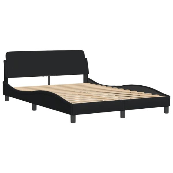 vidaXL Bed met matras "Hvar" stof zwart 140x190 cm