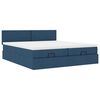 vidaXL Ottoman bed met matrassen en LED's 160x200cm stof blauw