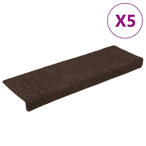 vidaXL Trapmatten zelfklevend 15 stuks 65x21x4 cm bruin rechthoekige rand