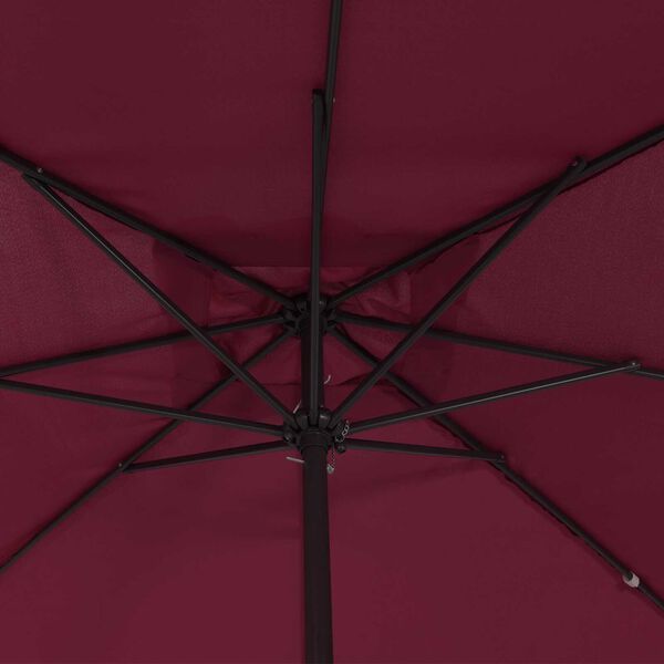 vidaXL Tuinparasol Bordeaux Rood 295 x 295 x 245 cm Polyester en staal