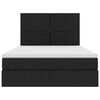 vidaXL Opbergbed met LED met matras Zwart 140 x 200 cm Polyester