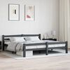 vidaXL Bedframe massief grenenhout donkergrijs 180x200 cm