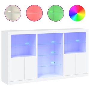 vidaXL Dressoir met LED-verlichting 181,5x37x100 cm wit