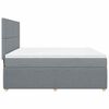 vidaXL Boxspring met matras stof lichtgrijs 200x200 cm