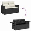 vidaXL Tuin Sofa Set met kussen met opslag 8 pcs Zwart en cr&egrave;me