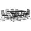 vidaXL 9-delige Tuinset PVC-rattan zwart