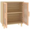vidaXL Dressoir 60x30x70 cm massief grenenhout en rattan bruin