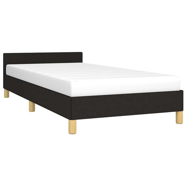 vidaXL Bedframe met hoofdeinde zonder matras 90x190 cm stof zwart