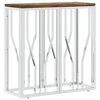 vidaXL Wandtafel roestvrij staal en massief gerecycled hout zilver