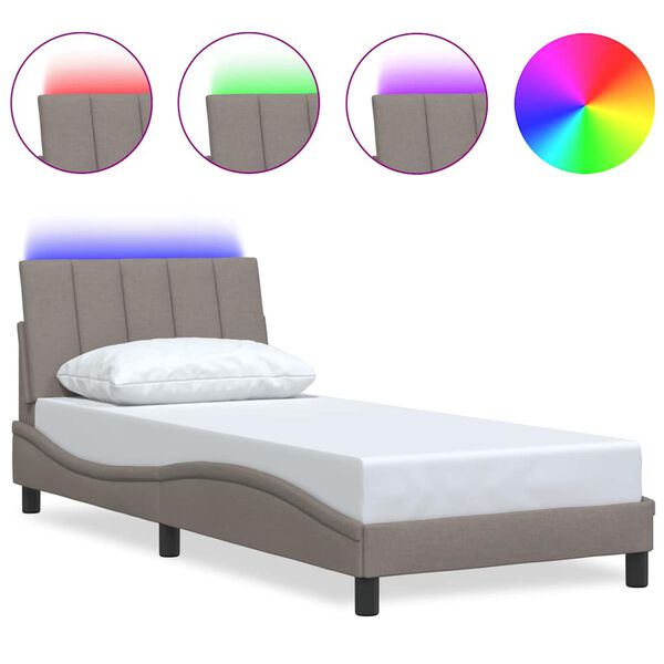 vidaXL Bedframe zonder matras "Hanko" 80x200 cm stof taupe