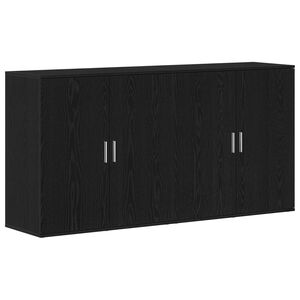 vidaXL Dressoir 2 st Zwart Eiken 79 x 38 x 80 cm Bewerkt hout