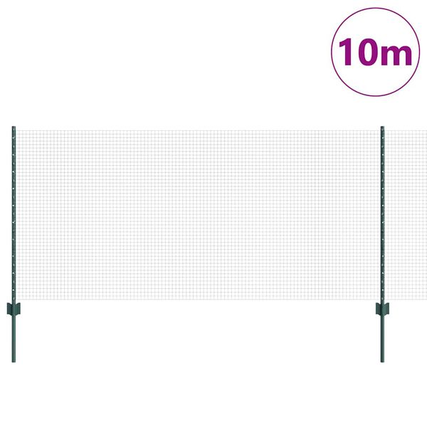 vidaXL Hek met Paal Groen 1 x 10 m Staal