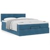vidaXL Ottoman bed met matras 140x200cm fluweel donkerblauw