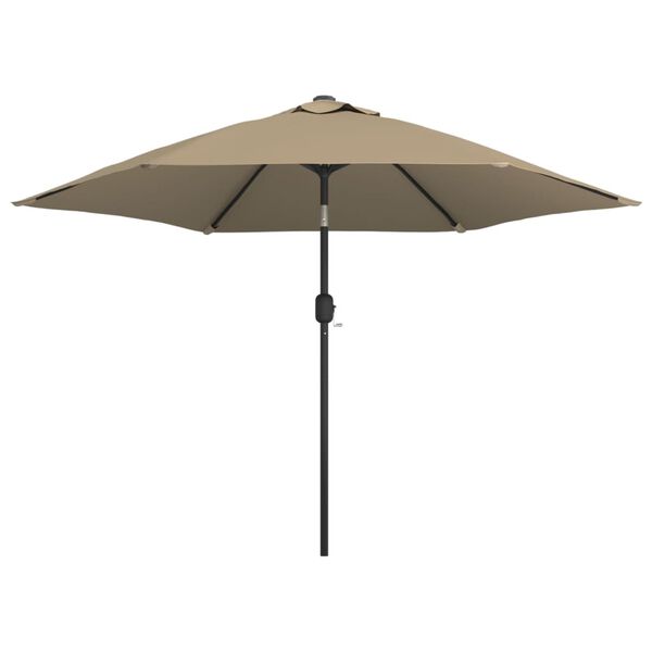 vidaXL Parasol met metalen paal 300 cm taupe