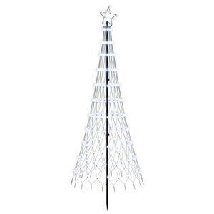 vidaXL LED Kerstboom 180 cm 230 LED's Koel wit IJzer Zwart