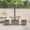 vidaXL Tuin eettafelset Grijs poly rattan