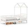 vidaXL Slaapbank met bedhuis 80x200 cm massief grenenhout wit