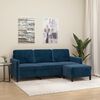 vidaXL Driezitsbank met voetenbank 180 cm fluweel blauw