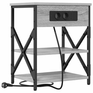vidaXL Nachtkastje met plank Grijs Sonoma 41 x 31 x 51 cm Bewerkt hout