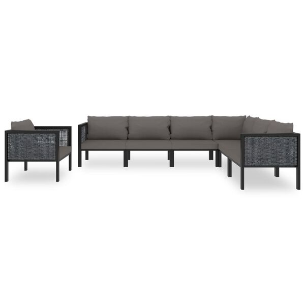 vidaXL 7-delige Loungeset met kussens poly rattan antraciet