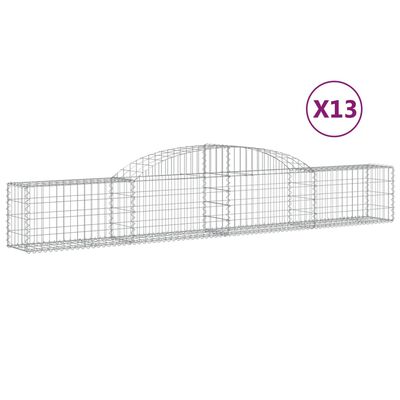 vidaXL Schanskorven 13 st gewelfd 300x30x40/60 cm gegalvaniseerd ijzer