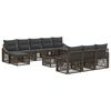 vidaXL Tuinbankenset 11 st Grijs poly rattan