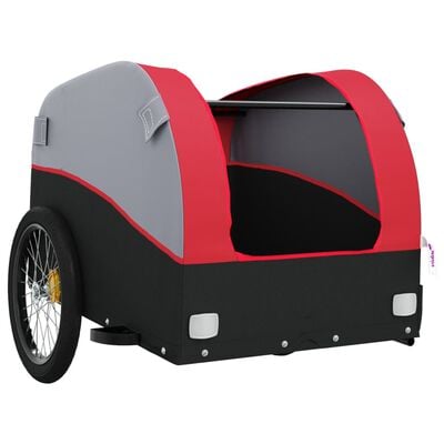 vidaXL Fietstrailer 45 kg ijzer zwart en rood