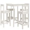 vidaXL 5-delige Barset massief grenenhout wit