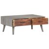 vidaXL Salontafel 100x60x40 cm massief ruw mangohout grijs
