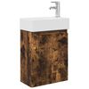 vidaXL Badkamermeubel met kraan Gerookt eiken 45,5 x 22,5 x 84 cm